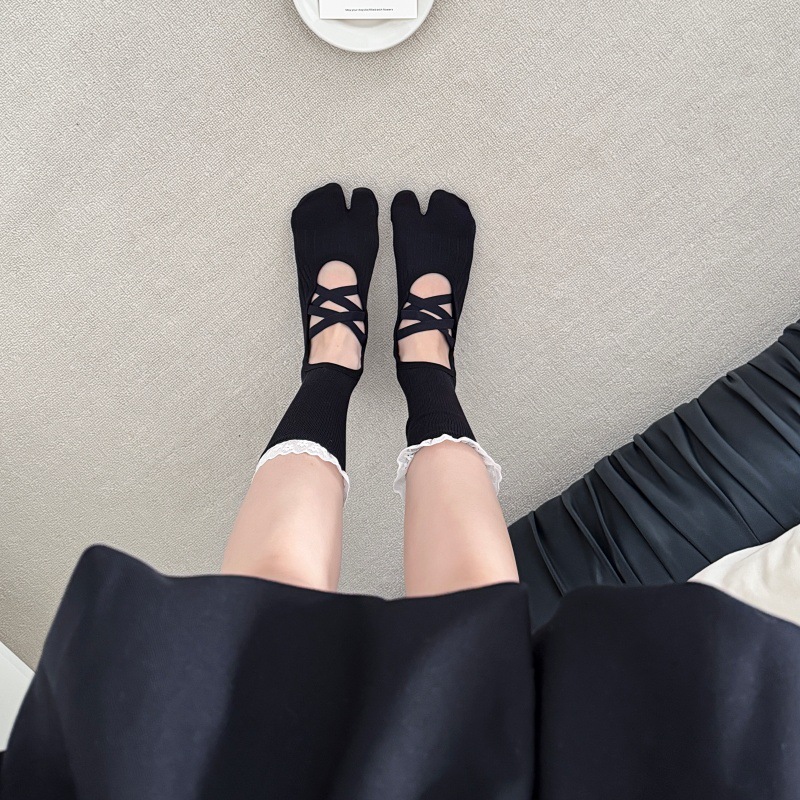 레이스 장식이 있는 발가락 분리형 요가 양말, 여성용, - Medias Para Pilates Y Yoga 리뷰 및 가격