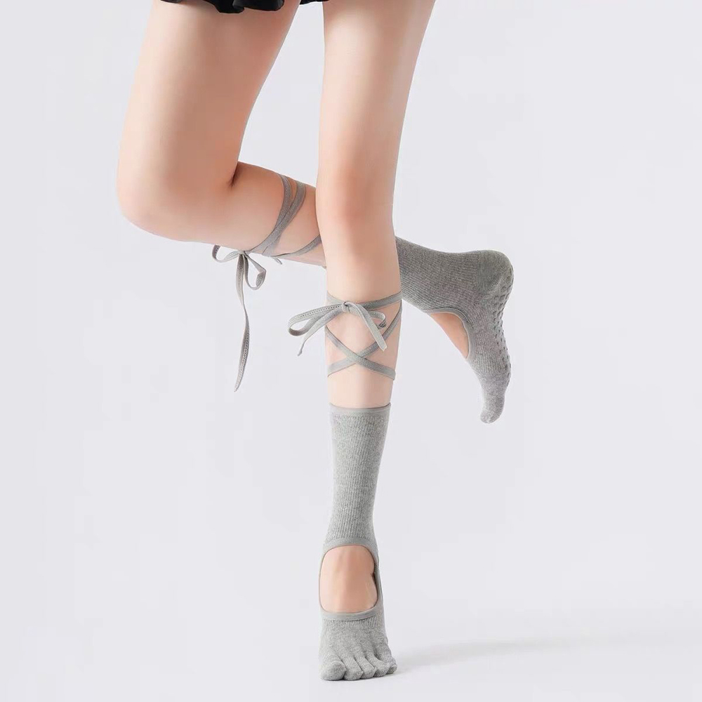 끈으로 묶는 스타일의 발레 요가 양말, 여성용, 중간  - Medias Para Pilates Y Yoga 리뷰 및 가격