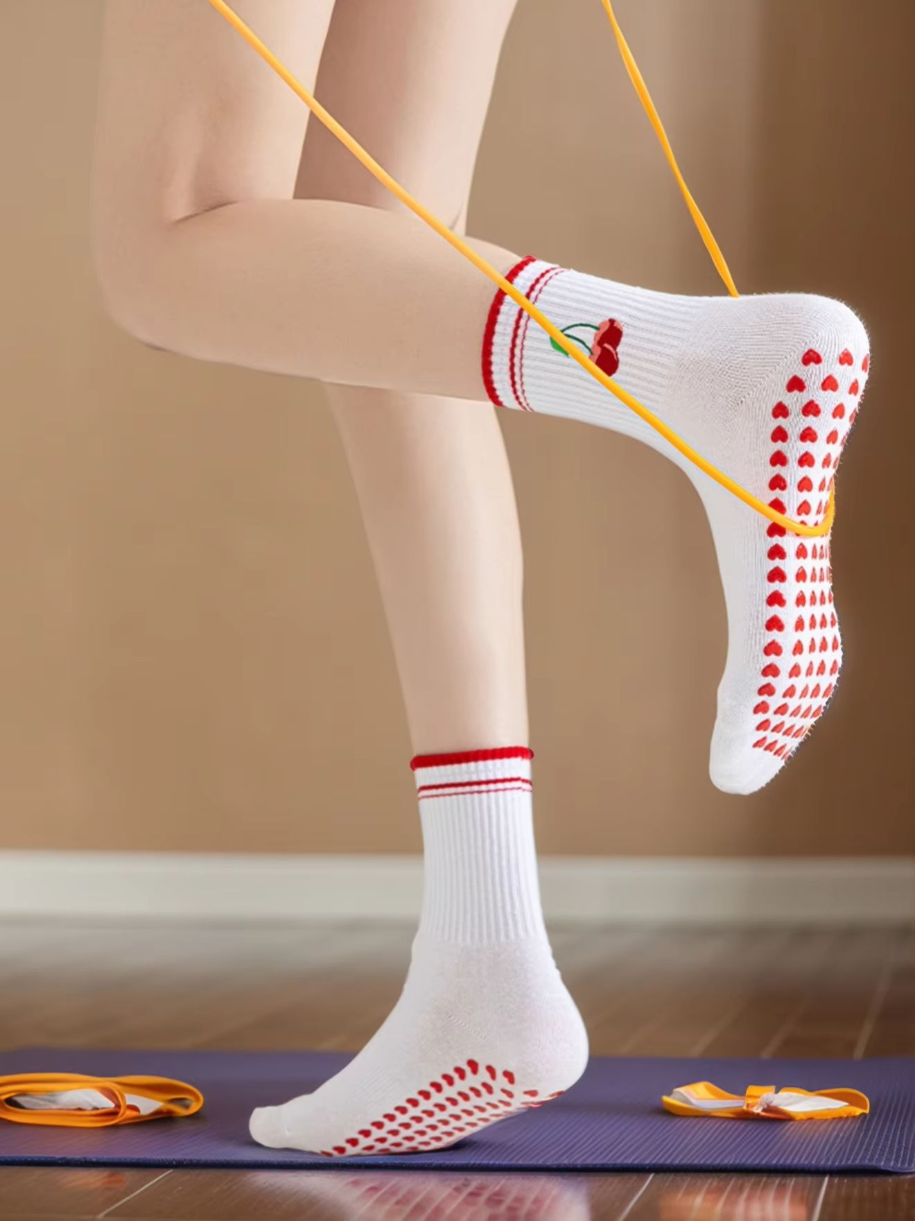 1쌍 크로스보더 전문 요가 양말, 면 스트랩 실리콘 미 - Pilates & Yoga Vida 리뷰 및 가격